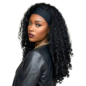 Parrucca Afro Naturale Nera con Elastico, Resistente al Calore, Capelli Sintetici ad Alta Temperatura, Ricci Morbidi - Product Image 3