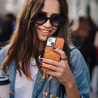 Étui de téléphone Spot Goods avec sangle Étui de téléphone en cuir à bandoulière Étui de téléphone en cuir personnalisé