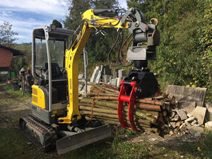 <span class=keywords><strong>Grappin</strong></span> à bois <span class=keywords><strong>avec</strong></span> rotateur à pendule fixe pour mini-pelles et grues forestières - Product Image 3