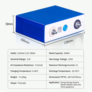 Celdas de Batería de Iones de Litio LFP Lifepo4 de Alta Capacidad y Gran Potencia, 3.2V 100ah 202ah, 100ah para Sistema <span class=keywords><strong>Solar</strong></span> de 12V - Product Image 1