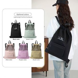 Large Capacity New Women's <b>Drawstring</b> <b>Backpack</b> for Fitness Sports & Travel Polyester Lining for Men's Basketball Storage Bag - Product Image 2