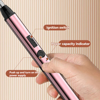 Long briquet électrique rechargeable flexible avec affichage de batterie à LED pour bougies