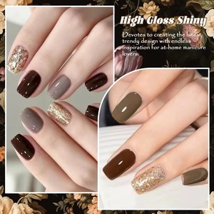 Esmalte de Uñas en Gel de 9 Colores Cálidos para Invierno, Gel Degradado para Pintar y Difuminar, Gel UV Semisólido de Alta Saturación en Lata - Product Image 4
