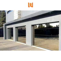 Porte de garage en aluminium antichoc de conception minimaliste moderne Surface finie Porte de garage en verre sans cadre de style ouvert roulant