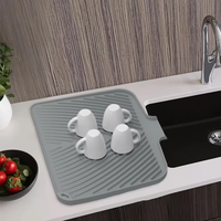 Tapis de séchage antidérapant en silicone épais, résistant à la chaleur, pour évier et robinet