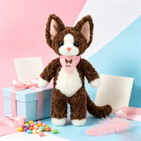 Peluche personnalisée en forme de chat Devon Rex bouclé, jouet en peluche pour enfant, figurine animale, cadeau d'anniversaire, vente en gros, mascotte