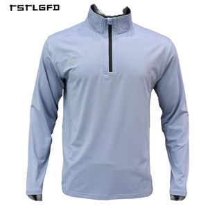 Camiseta de entrenamiento personalizada al por mayor, unisex, de poliéster, con media cremallera, transpirable, estilo pullover, formal, con estampado de camuflaje frontal. - Product Image 4