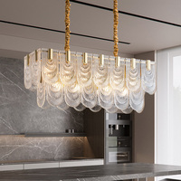 Luminaires d'hôtel modernes de haute qualité, lustre en métal doré, lampe suspendue transparente, lustre en verre cristal de luxe