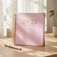 Carnet de planification quotidienne et hebdomadaire personnalisé avec reliure spirale, couverture rigide, format A4/A5, logo doré, pour le bien-être et le fitness