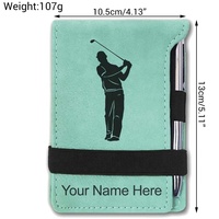 Carnet de notes Portable mince pour le bureau et les affaires, Mini carnet de poche en cuir PU gravé au Laser, bloc-notes personnalisé rechargeable avec porte-stylo