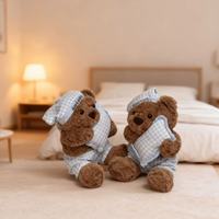 Peluche Ours Mignon en Pyjama, Jouet Apaisant pour le Sommeil, Compagnon de Nuit pour Filles, Cadeau d'Anniversaire