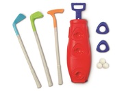Ensemble de golf éducatif pour enfants Blackfin avec chariot et caddie pour les tout-petits - Matériel PE léger Rouge/Bleu Toutes saisons
