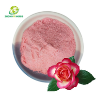 Poudre de jus de rose de qualité alimentaire, poudre de pétales de rose, poudre de rose pour faire un thé, un smoothie, un latte