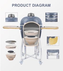 SEB Kamado 21 Pollici, Griglia a Carbone <span class=keywords><strong>in</strong></span> Ceramica Moderna, Accensione Elettronica, Portatile per Campeggio, BBQ, Feste e Picnic - Product Image 3