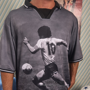 OEM Vintage <strong>Maradona</strong> Soccer Jersey Blokecore Oversized Football Jersey Custom Retro Player Print V-neck Mesh <strong>Shirt</strong> Bulk Supply - Product Image 2