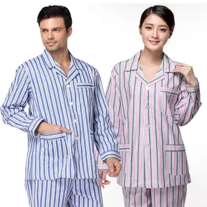 Hastane hasta giyim pamuklu hasta önlük şerit gömlek ve Pangs hasta pijamaları