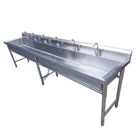 Évier à cuve longue en acier inoxydable robuste, finition polie, grande cuve unique, station de lavage avec crédence, pour cuisine commerciale