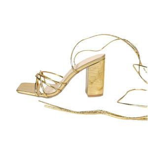 Femmes Sandales Sexy Croix Cheville Talons Aiguilles Femme Diapositives Bande Étroite Fête Dames Chaussures Bout Carré Talons Hauts D'été - Product Image 5