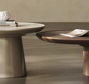 Nordico minimalista <span class=keywords><strong>salotto</strong></span> tavolo da tè alto e basso combinazione nidificazione in legno Color affumicato ovale rotondo <span class=keywords><strong>tavolino</strong></span> da caffè - Product Image 4
