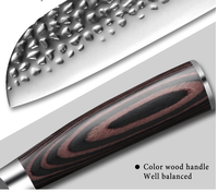 Ensemble de 3 couteaux de chef professionnels en acier inoxydable Damas à motif laser, manches en bois Pakka, écologiques, pour l'abattage et le désossage