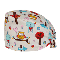 Casquette chirurgicale unisexe en coton pur tissé, motif imprimé blanc, accessoires pour bloc opératoire, cuisine, dentisterie, cosmétique
