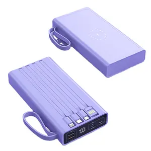 Hot 20000MAH Power Bank Belt With 4 Wires And Double USB Ports To Meet The 7.5W Wireless Charging Power Bank for many devices