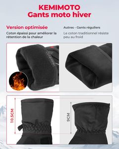 Guantes de Moto para Invierno, 100% Impermeables y Resistentes al Viento, con Pantalla Táctil - Product Image 2