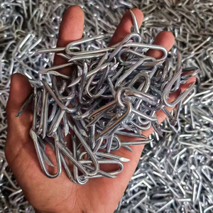 Polished Class 4 Steel U-Type Fence Nail with Flat/Checkered Head Smooth Ring Shank 1/2''-8'' Length - Product Image 4