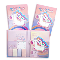 Set memo catatan lengket kertas cetak lucu alat tulis anak-anak harga pabrik MOQ rendah dengan sampul keras