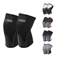 Genouillères de musculation en néoprène 7 mm avec protection, compression douce, pour squats, entraînement de force, fitness, avec logo