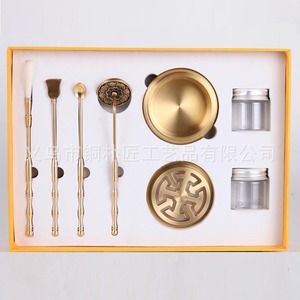 Pure <b>copper</b> incense set, incense seal making tools, sandalwood and agarwood <b>powder</b>, incense making tools, incense burner, - Product Image 3
