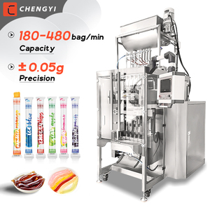 Multi-Function <b>Heat</b> Seal Multi Lanes Stick Packing Automatic <b>Back</b> Seal 4 Lanes Jelly Sachet Packaging Machine - Product Image 1