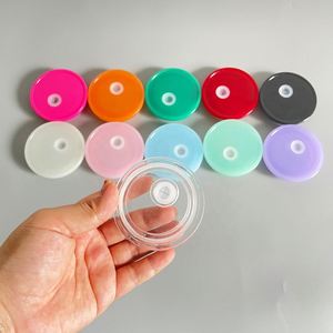 Tapa de PP a prueba de humedad con logotipo personalizado para latas de vidrio de 12 oz, 15 oz y 16 oz (tipo globo de nieve) - Product Image 1