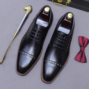 Chaussures en cuir véritable pour hommes de luxe à tige haute, nouveau style 2025, chaussures de ville - Product Image 4