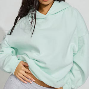 Sudaderas con Capucha de Algodón de Alta Calidad sin Cordones, Estilo Holgado, para Mujer, Sudadera de Algodón, Impresión Personalizada, Bordado - Product Image 2