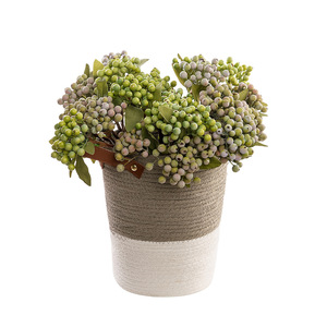 Arrangements floraux INS avec pousses de haricots verts et baies ; Décoration florale artificielle pour la maison et les mariages, Noël, Nouvel An, Mariage - Product Image 4