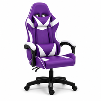 Chaise multifonction en cuir PU inclinable à 135 degrés avec repose-pieds rétractable de 38 cm et base pivotante à 360° pour le streaming et le gaming