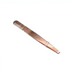 Pinzas para Cejas Color Oro Rosa con Punta Puntiaguda y Diseño de Peine, Acero Inoxidable Duradero para un Acabado Preciso - Product Image 5