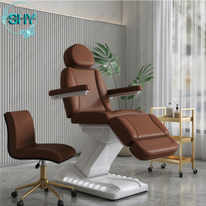 Nouvelle conception de mobilier de salon de coiffure, table de massage électrique rose réglable à 3 moteurs, ensemble de chaise et de lit avec traitement médical - Product Image 2