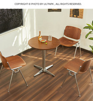 Table à manger ronde en fer forgé de style américain rétro, style industriel, pour café commercial, bar à café, restaurant
