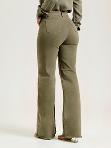 Jeans Bootcut Taille Haute pour Femmes Coupe Ample Jeans Cargo en Denim Pantalon Évasé avec Poches Jeans Style Maman Lavable - Product Image 5
