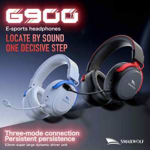 <span class=keywords><strong>Casque</strong></span> E-sports Tri-mode Smailwolf G900 305g Son Surround 7.1 2000mAh 360 °   Prise de son omnidirectionnelle et réduction du <span class=keywords><strong>bruit</strong></span> - Product Image 6