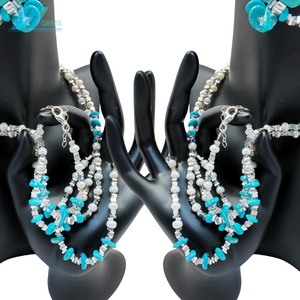 <span class=keywords><strong>Perles</strong></span> <span class=keywords><strong>précieuses</strong></span> avec ensemble de conformité turquoise naturelle Bracelet en argent S925 <span class=keywords><strong>Perles</strong></span> en argent en cadeau - Product Image 4