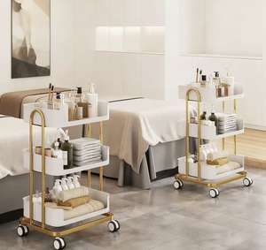 Carrito de Salón <span class=keywords><strong>EMMA</strong></span> con Ruedas, Carrito de Almacenamiento de Múltiples Niveles para Organización de Suministros de Peluquería y Spa de Belleza - Product Image 1