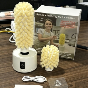 2-in-1 Elektrische Rotations-Reinigungsbürste für Flaschen, Wasserbecher, Babyflaschen, Gläser mit Hochdruck 360-Grad-Rotations-Gläserspüler - Product Image 2