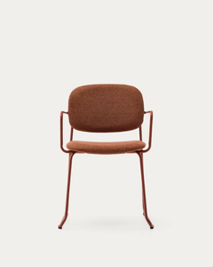Manufacturer Direct Comfortable Chenille Upholstered <b>Armchair</b> Colorful <b>Dining</b> Chair with Sturdy Iron Frame Detachable Features - Product Image 5