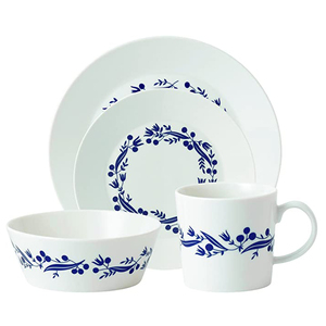 16 pièces de haute qualité blanc décalcomanie maison vaisselle nordique en céramique vaisselle grès dîner ensemble pour cadeau - Product Image 3