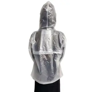 <span class=keywords><strong>Imperméable</strong></span> adulte OEM personnalisé avec capuche <span class=keywords><strong>imperméable</strong></span> hommes <span class=keywords><strong>femme</strong></span> enfants <span class=keywords><strong>transparent</strong></span> cyclisme clair PVC veste de pluie - Product Image 3