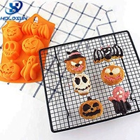 Moule en silicone à 6 cavités pour gâteaux et fondants, motifs citrouille et fantôme d'Halloween, couleur personnalisable, facile à démouler, résistant à la chaleur pour la décoration de fêtes
