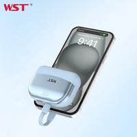 Banque d'alimentation portable WST personnalisée en gros, affichage numérique caché, charge rapide, design de petit portefeuille, mini 10000mah pour l'extérieur